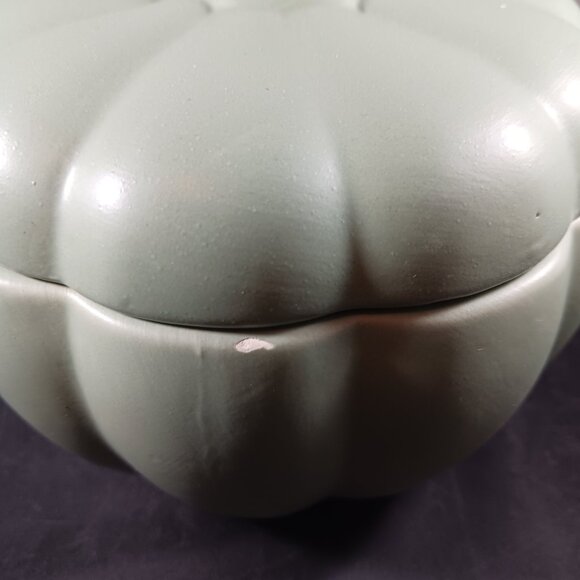 Pumpkin Green Dish With Lid - Picture 3 of 12